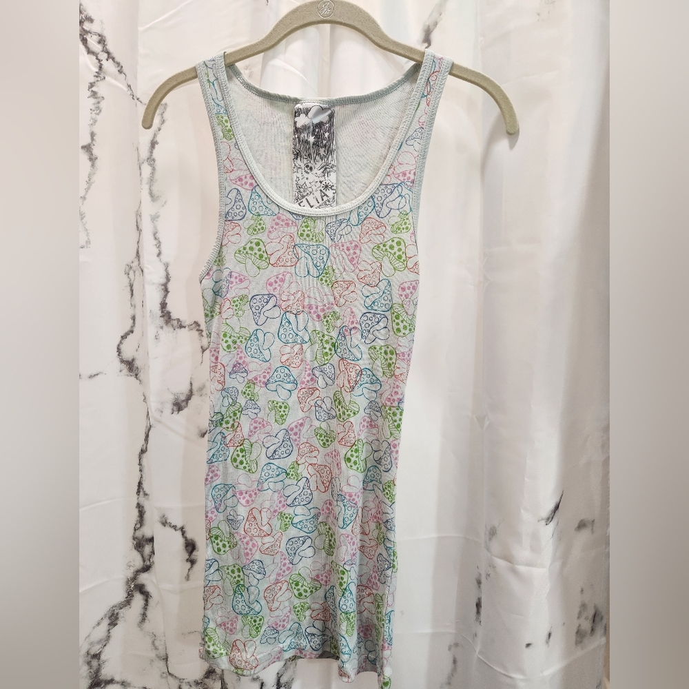 Y2K dELiA's Neon Mushroom Tank Top